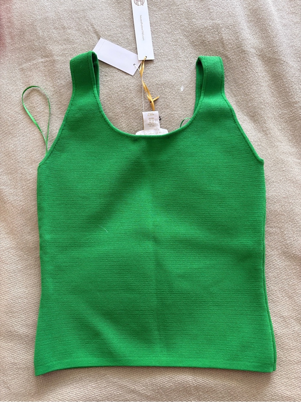 NWT Green Ribbed Tank Top - Picture 3 of 4